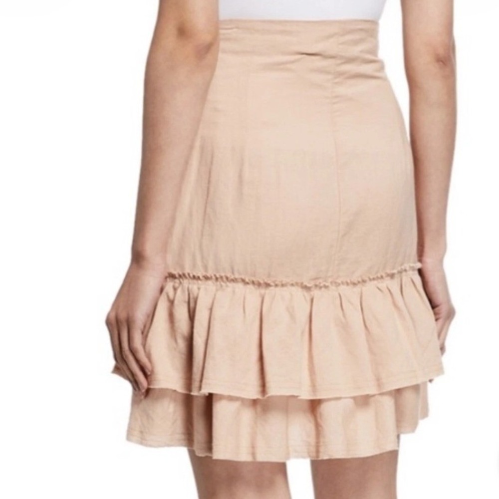 IRO Paris White Linen Ruffle Wrap Mini Skirt - Picture 7 of 8
